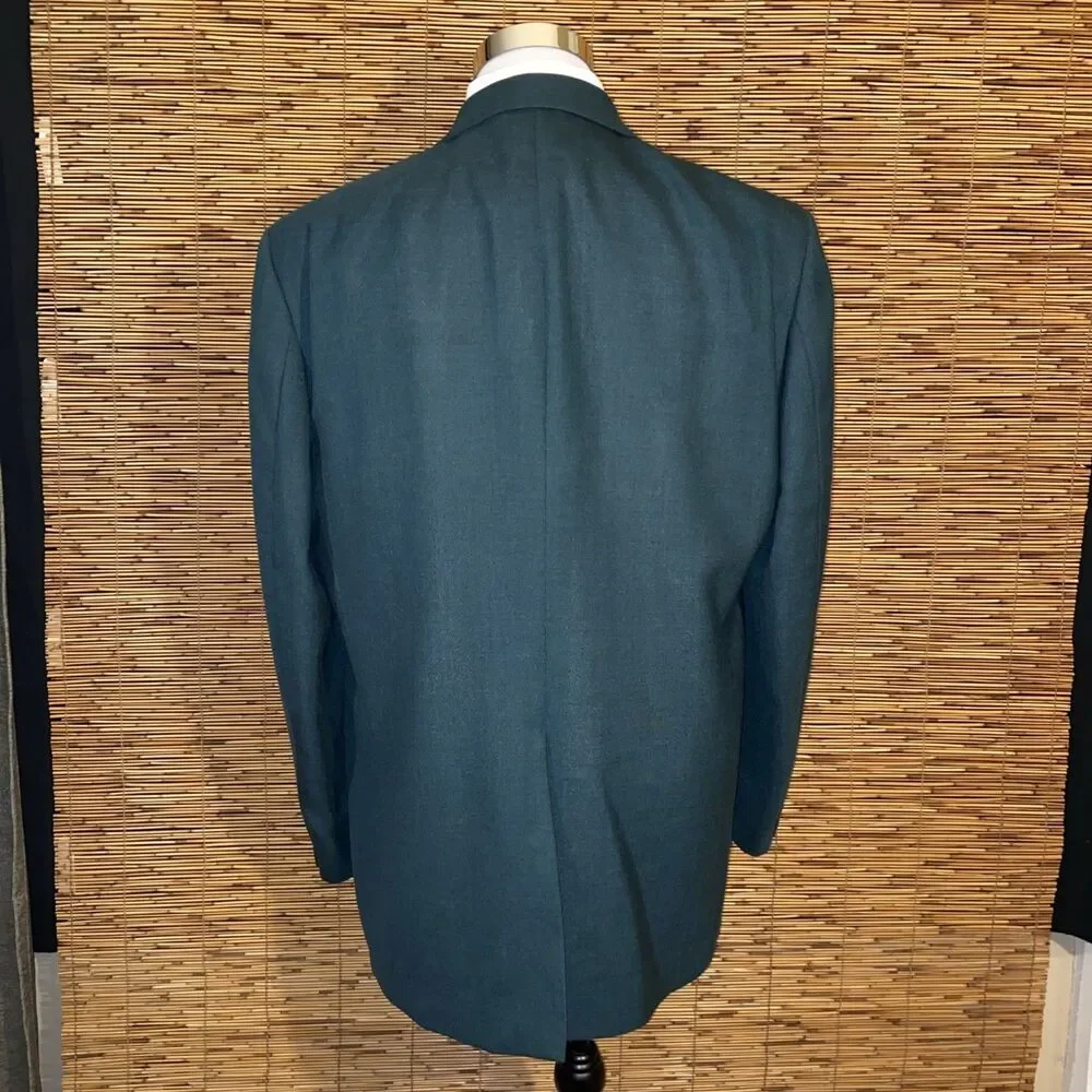 Luxury Stafford Blazer Green Sport Coat Men’s 48 Gold Buttons Suit Jacket USA